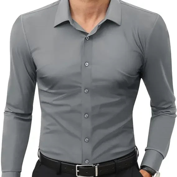 16-Way Stretch Slim Fit Long Sleeve Button Down Business Casual Shirts Wrinkle Free Traveler Shirts