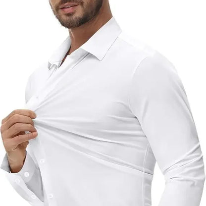 16-Way Stretch Slim Fit   Long Sleeve Button Down   Business Casual Shirts   Wrinkle Free Traveler   Shirts