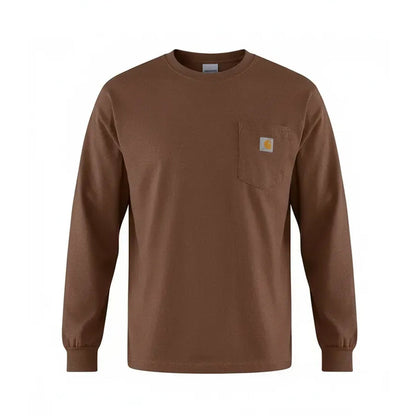 🔥Men's Heavyweight Long-Sleeve Pocket T-Shirt – Relaxed Fit Everyday Casual Tee | Big & Tall Available