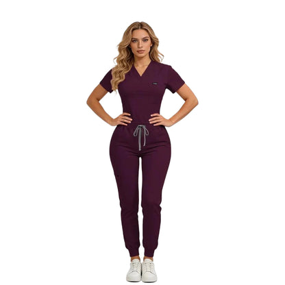 [Last Day Promotion]Women's Daily Wear Two-Piece Outfit, Anti-Pilling Lightweight Breathable Multi-Pocket Top & Side Pocket Jogger Pants