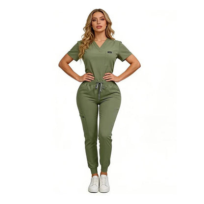 [Last Day Promotion]Women's Daily Wear Two-Piece Outfit, Anti-Pilling Lightweight Breathable Multi-Pocket Top & Side Pocket Jogger Pants