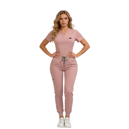 [Last Day Promotion]Women's Daily Wear Two-Piece Outfit, Anti-Pilling Lightweight Breathable Multi-Pocket Top & Side Pocket Jogger Pants