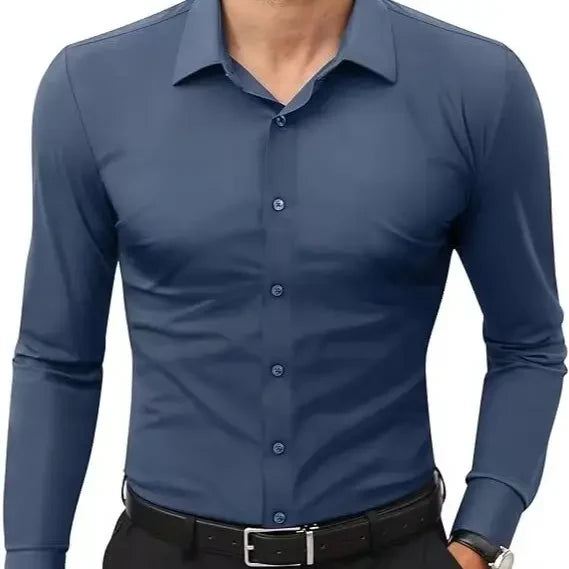 16-Way Stretch Slim Fit   Long Sleeve Button Down   Business Casual Shirts   Wrinkle Free Traveler   Shirts