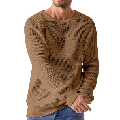 🔥 BESTSELLER | 8PCS $24.63 | Men’s Waffle Knit Crewneck Sweater