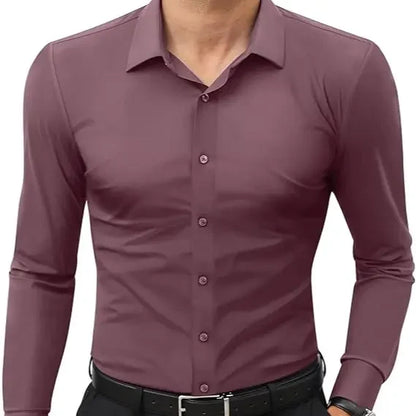 16-Way Stretch Slim Fit   Long Sleeve Button Down   Business Casual Shirts   Wrinkle Free Traveler   Shirts