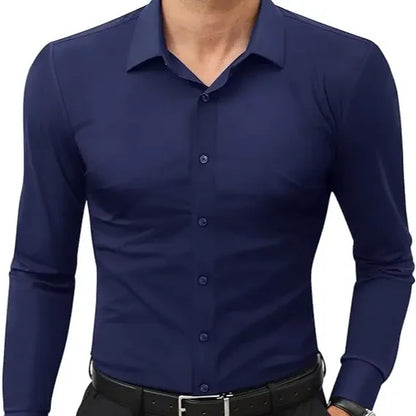 16-Way Stretch Slim Fit   Long Sleeve Button Down   Business Casual Shirts   Wrinkle Free Traveler   Shirts
