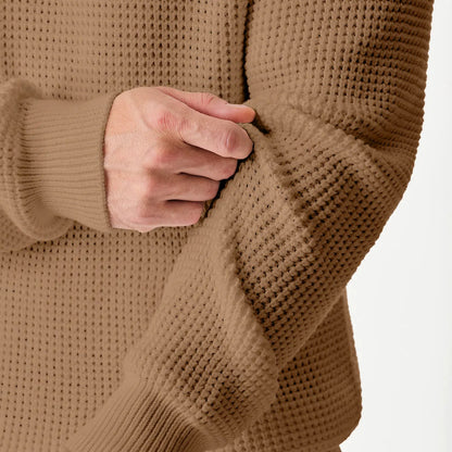 🔥 BESTSELLER | 8PCS $24.63 | Men’s Waffle Knit Crewneck Sweater