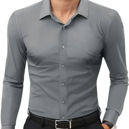 16-Way Stretch Slim Fit   Long Sleeve Button Down   Business Casual Shirts   Wrinkle Free Traveler   Shirts