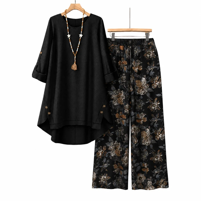 Women's Cotton Linen   Half Sleeve Top & Pants   Set – Breathable &   lightweight