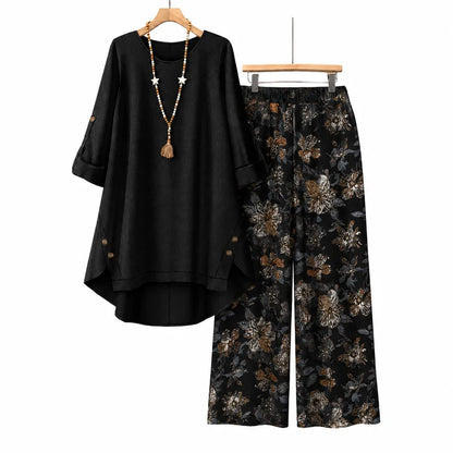 Women's Cotton Linen   Half Sleeve Top & Pants   Set – Breathable &   lightweight